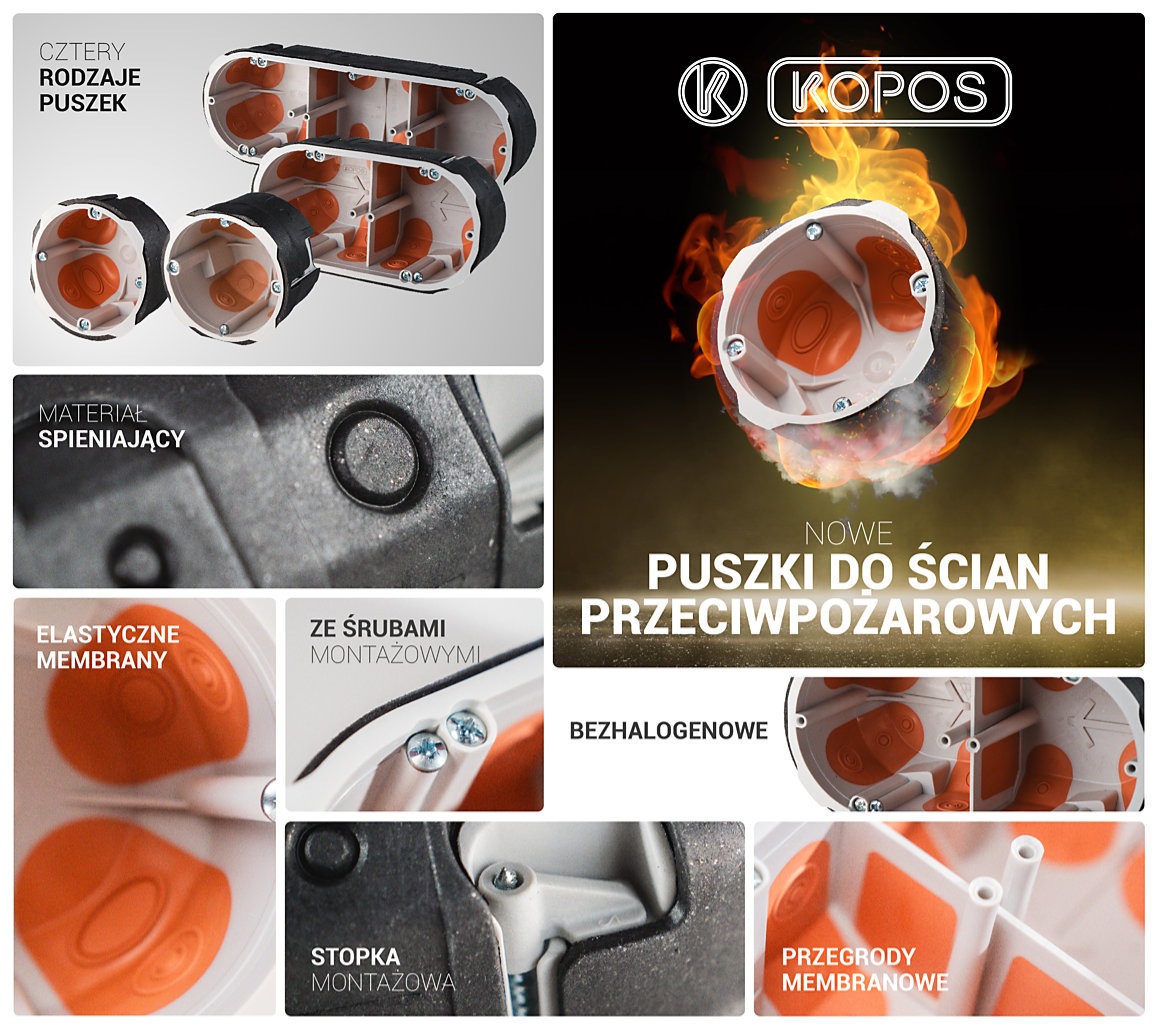 Puszki przeciwpożarowe KPZ z materiałem spieniającym